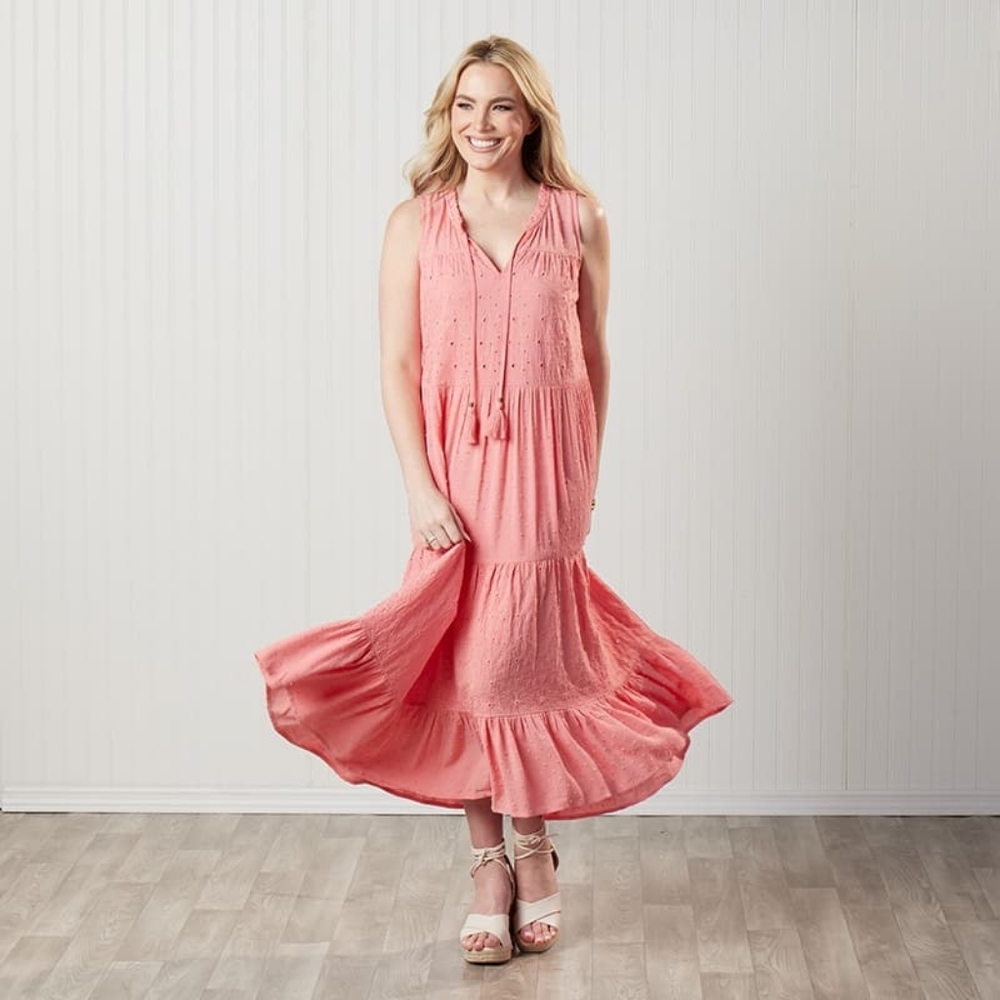 Sleeveless Pink Maxi Dress